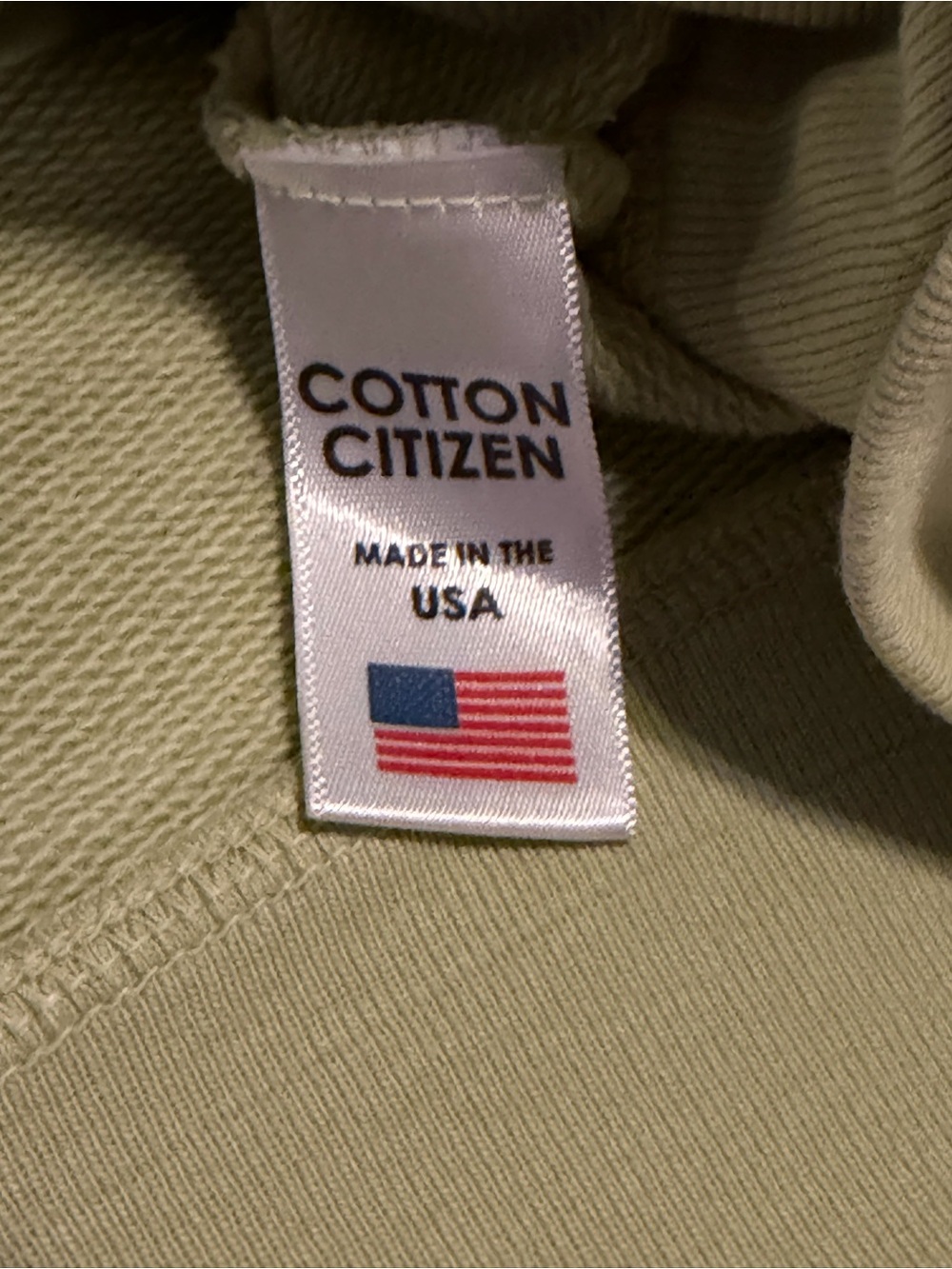 Cotton Citizen Crewneck Sweatshirt Sage Green Made USA Medium - Picture 4 of 8